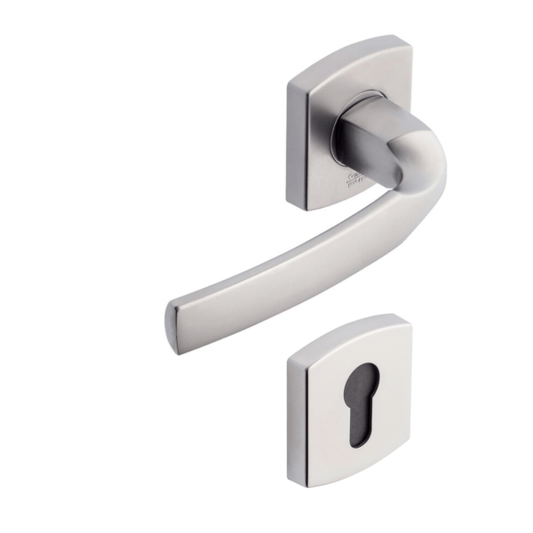 Poignée de porte design Artis Chromé Velours Vachette Assa Abloy - Clé I