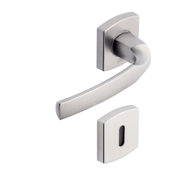 Poignée de porte design Artis Chromé Velours Vachette Assa Abloy - Clé L