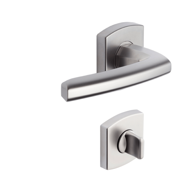 Poignée de porte design Scult Chromé Velours Vachette Assa Abloy - Condamnation