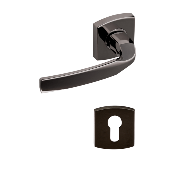 Poignée de porte noire Artis Diamant Noir Vachette Assa Abloy - Clé I