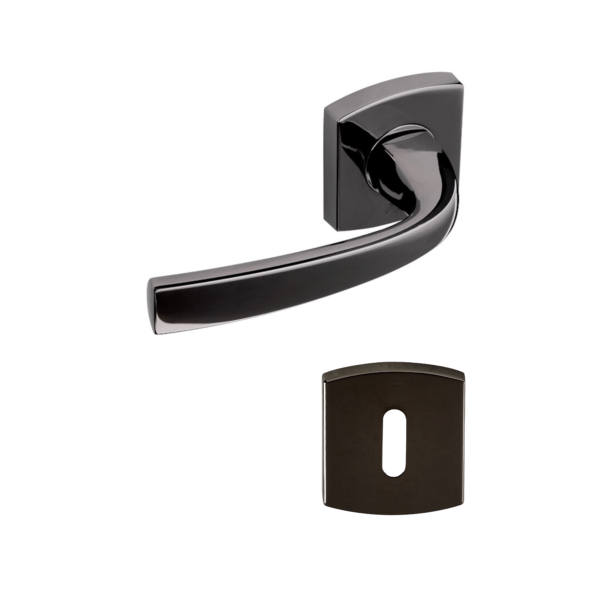 Poignée de porte noire Muze Diamant Noir Vachette Assa Abloy - Clé L