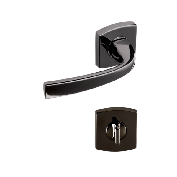 Poignée de porte noire Muze Diamant Noir Vachette Assa Abloy - Condamnation