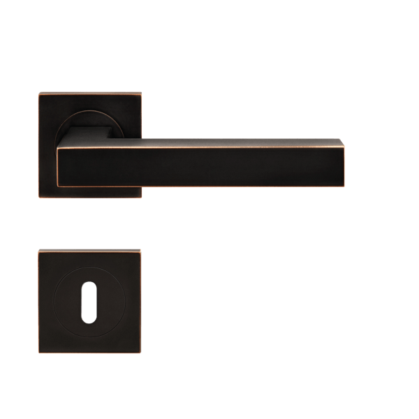 Poignée de porte noire Seattle Bronze Antique Karcher Design - Clé L