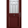 Porte d'entrée bois Cambon rouge 3005 satiné Bel'm