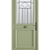 Porte d'entrée bois Cambon vert 6021 satiné Bel'm
