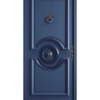 Porte d'entrée bois Castellane bleu 5003 satiné Bel'm