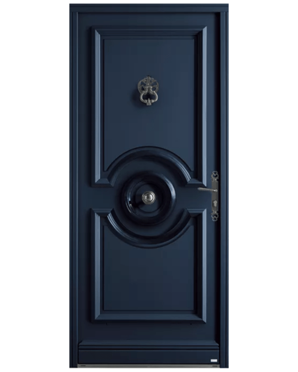 Porte d'entrée bois Castellane bleu 5011 Bel'm